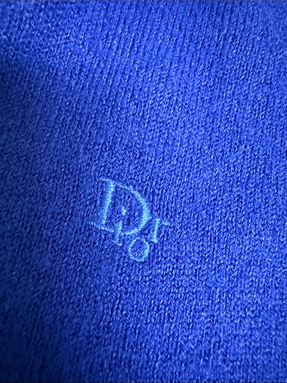Christian Dior Classic Men's V-Neck Sweater - Royal Blue - Picture 3 of 5
